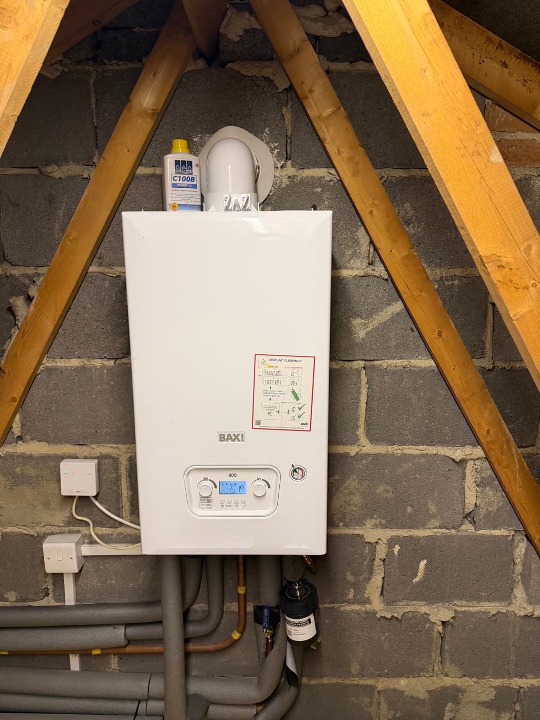 Finished boiler installation for Derek Stuart Heating & Gas