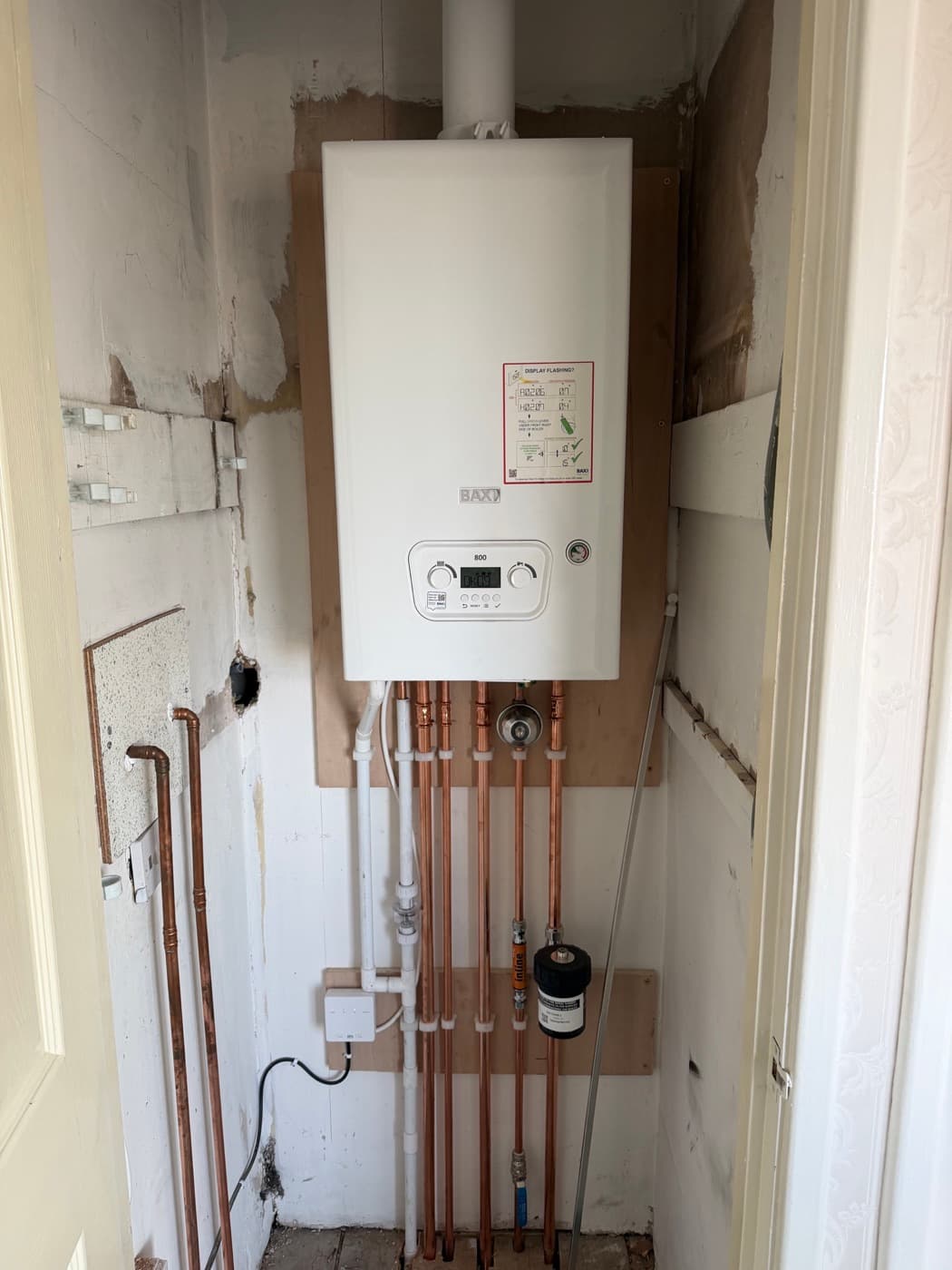 Boiler installation detail for Derek Stuart Heating & Gas